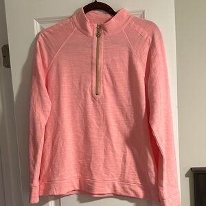 Lilly Pulitzer Coral Half-Zip Turtleneck